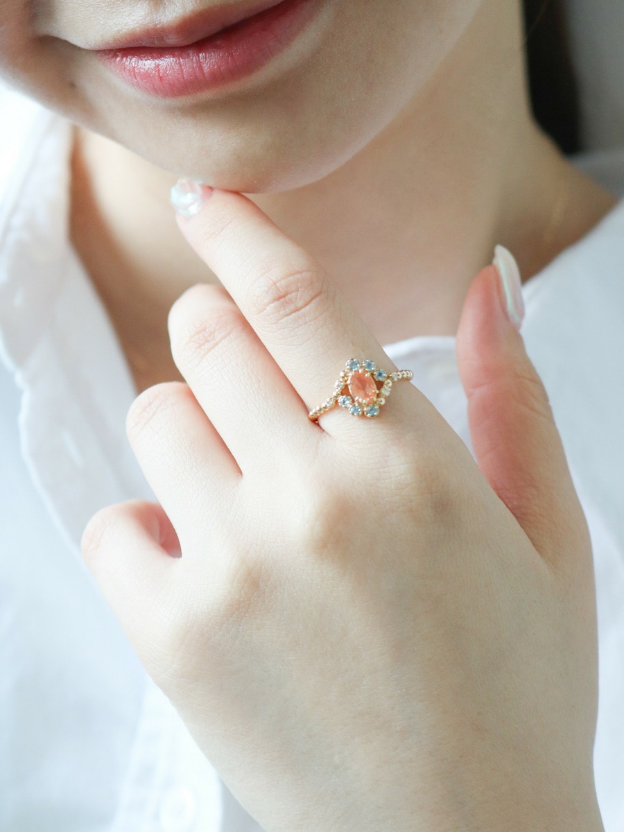“Andesine & Aquamarine” - Ring -