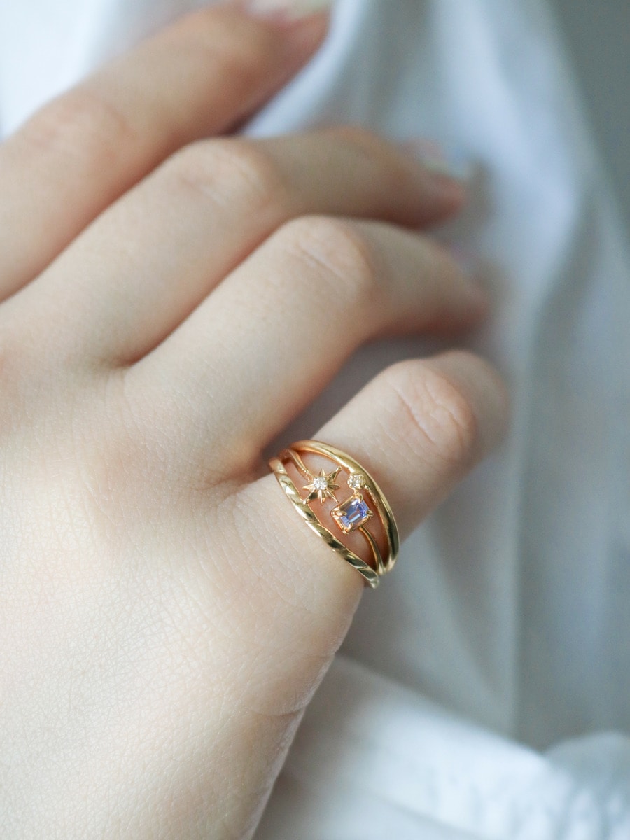 “Diamond & Tanzanite”- Pinky Ring -