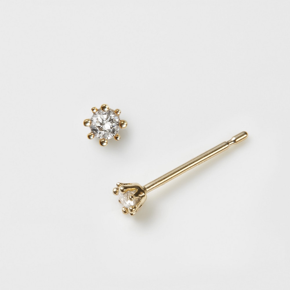 美品】NOJESS＊K10 ピアス ダイアモンド 0.03ct ノジェス - fawema.org