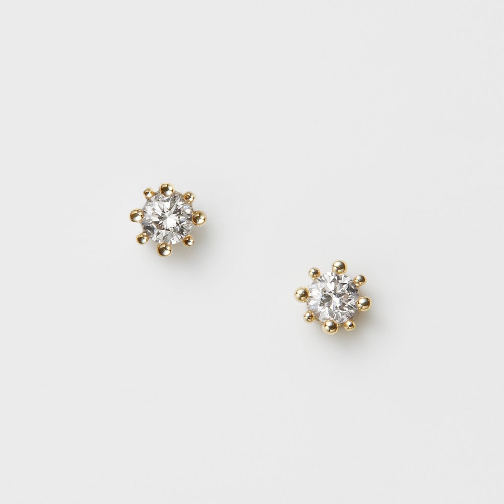 大手販売【上質】ダイヤ付きK10ピアス　0.03ct アクセサリー