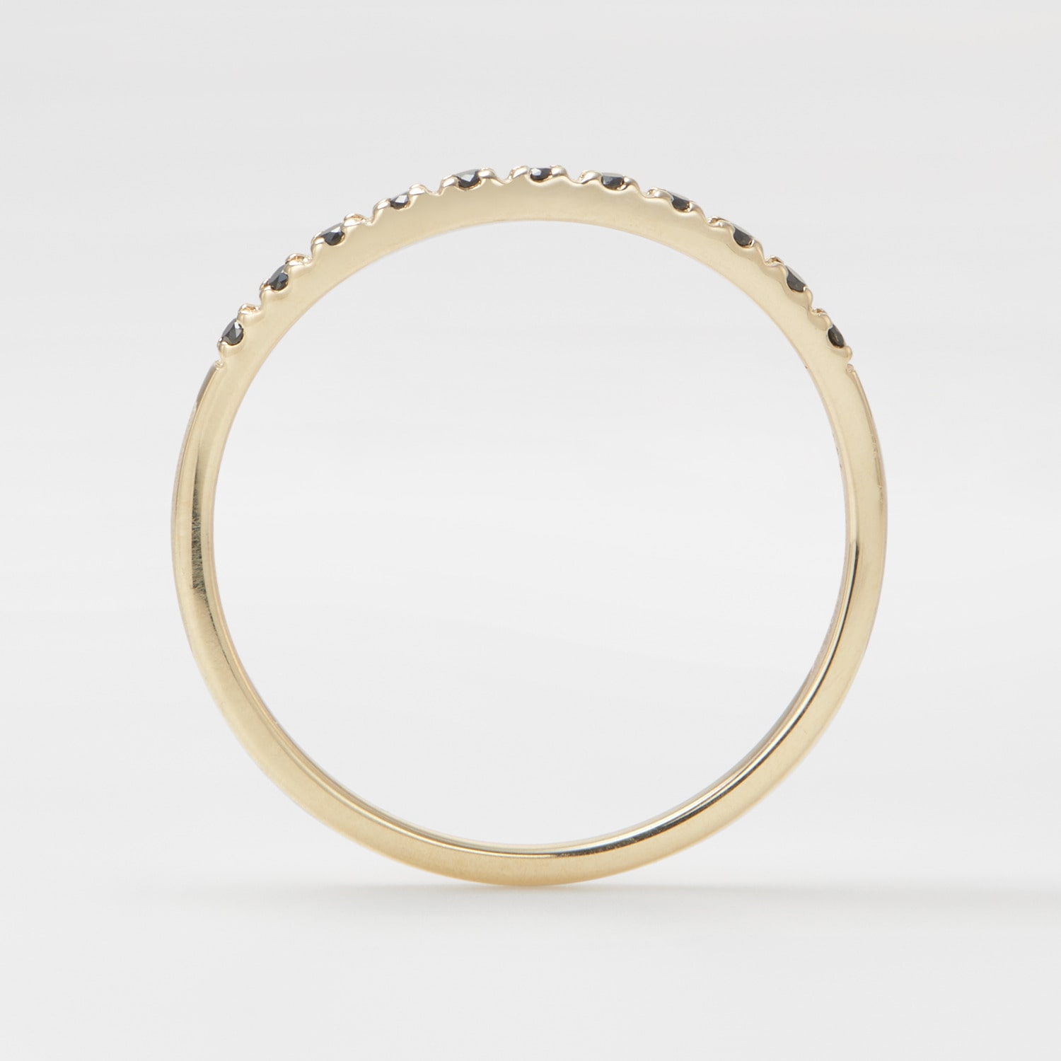 【Pocket Ring】K10ブラックダイヤモンドリング