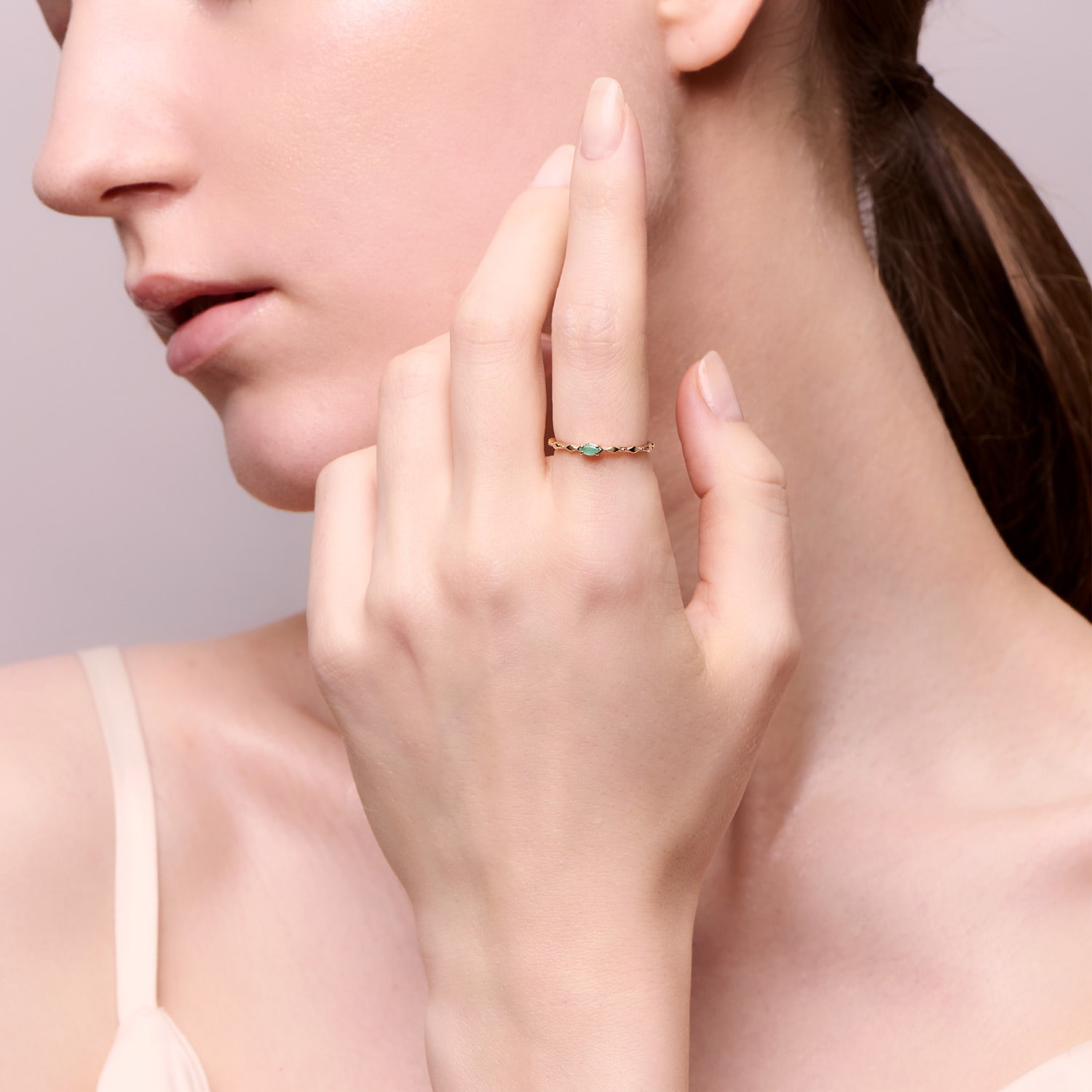 <展開店舗限定>【Pocket Ring】K10エメラルドリング