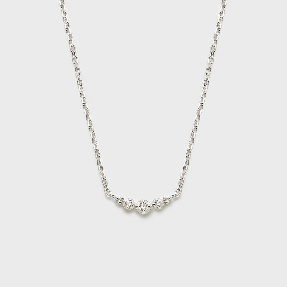 NO.979 ♢ダイヤモンドチップネックレス♢ シルバーカラーアクセサリー ...