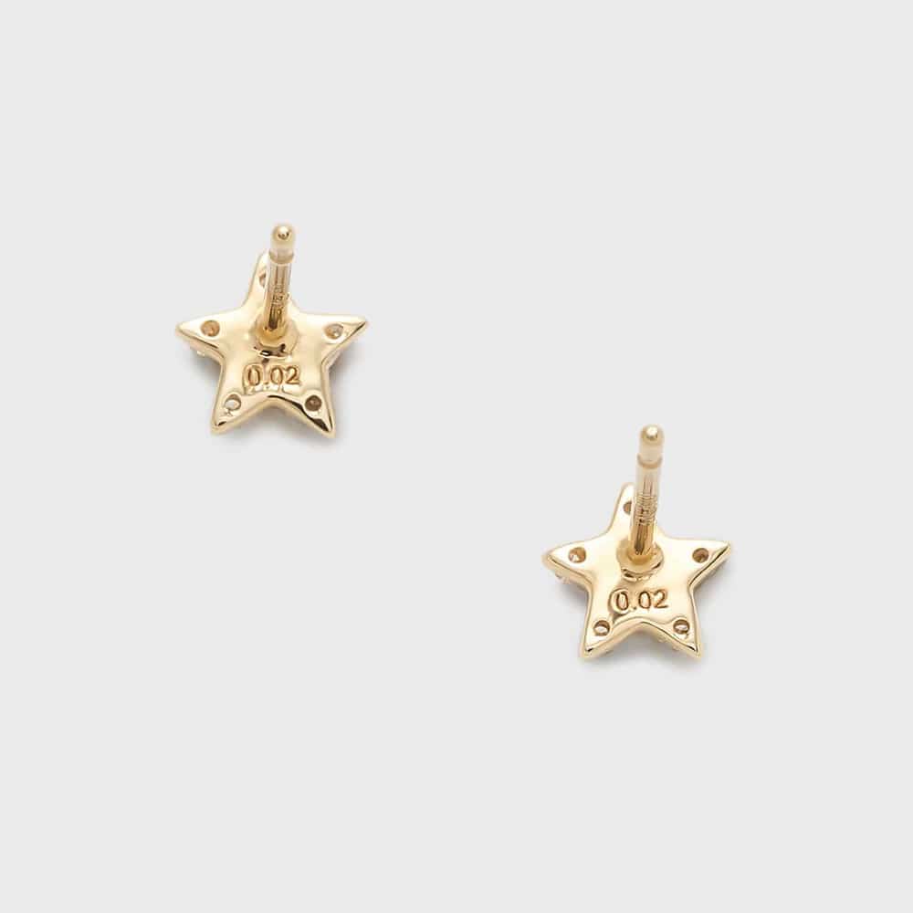 【Tiny Motif】K10ダイヤモンドスターピアス（0.02ct） 詳細画像