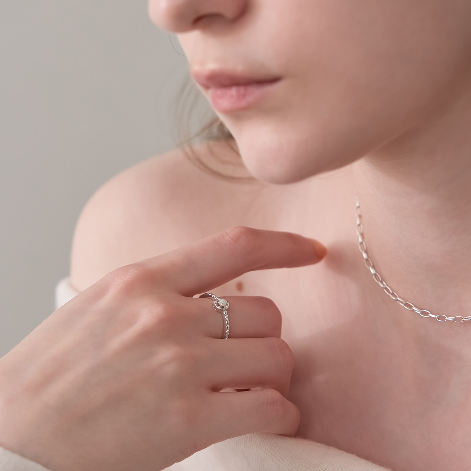 【Pocket Ring】シルバーオパールリング