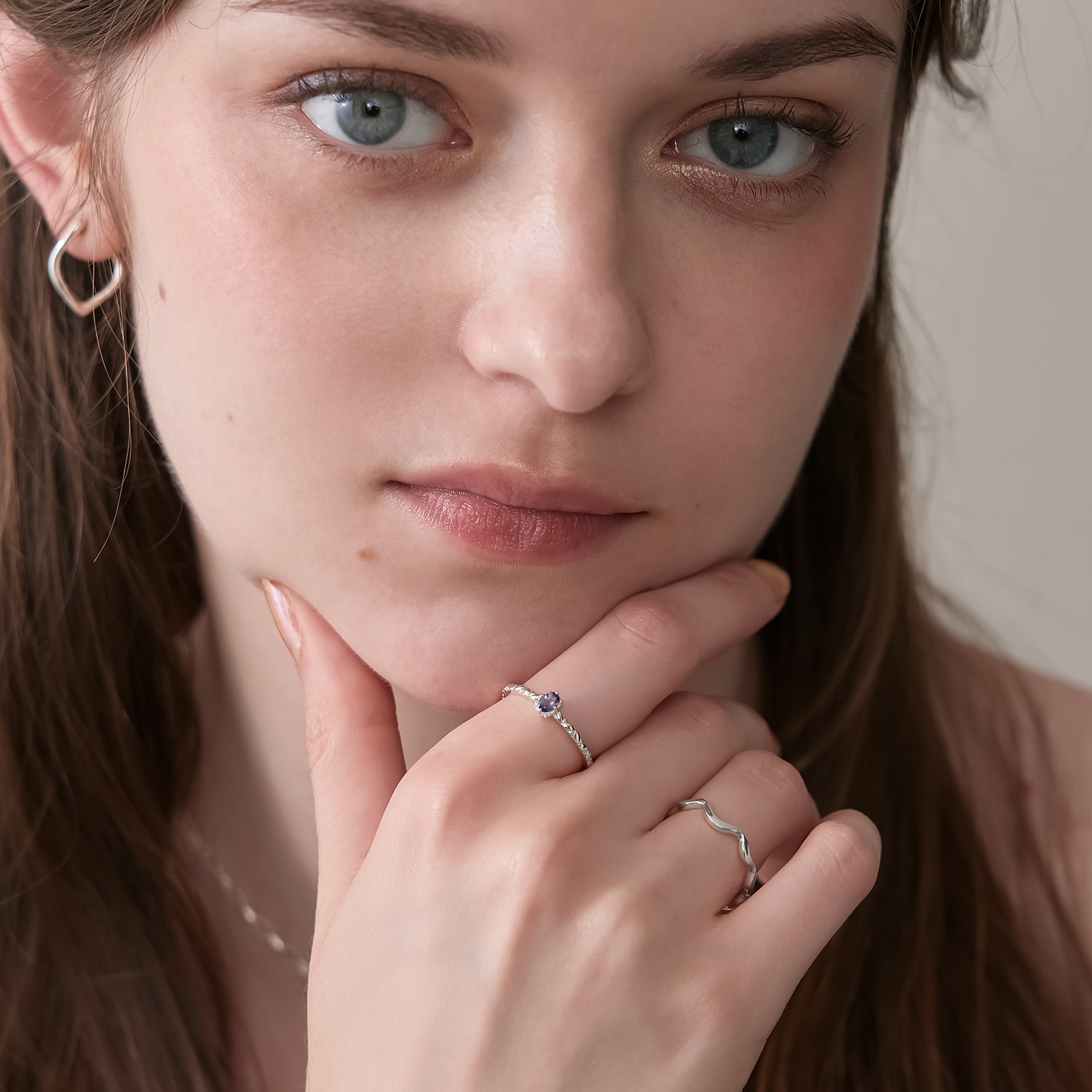 【Pocket Ring】シルバーアイオライトリング
