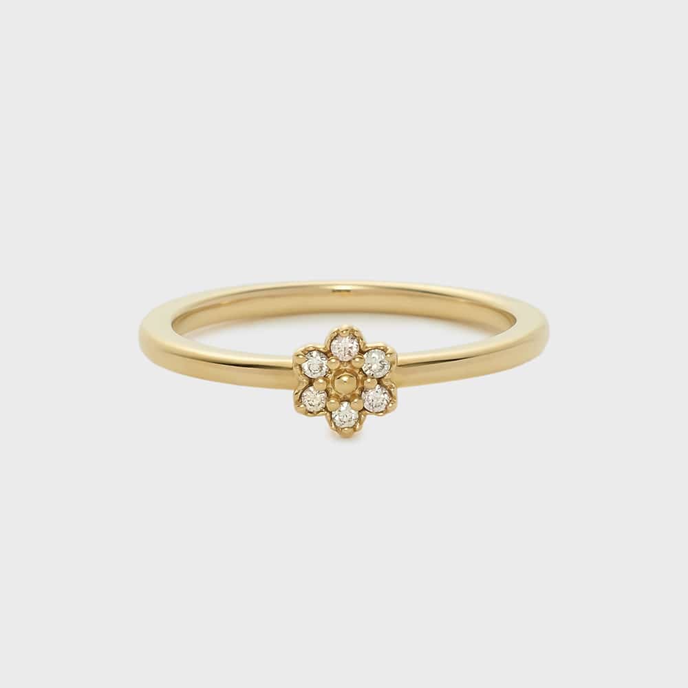 ゴールドダイヤモンドピンキーリング（0.03ct）