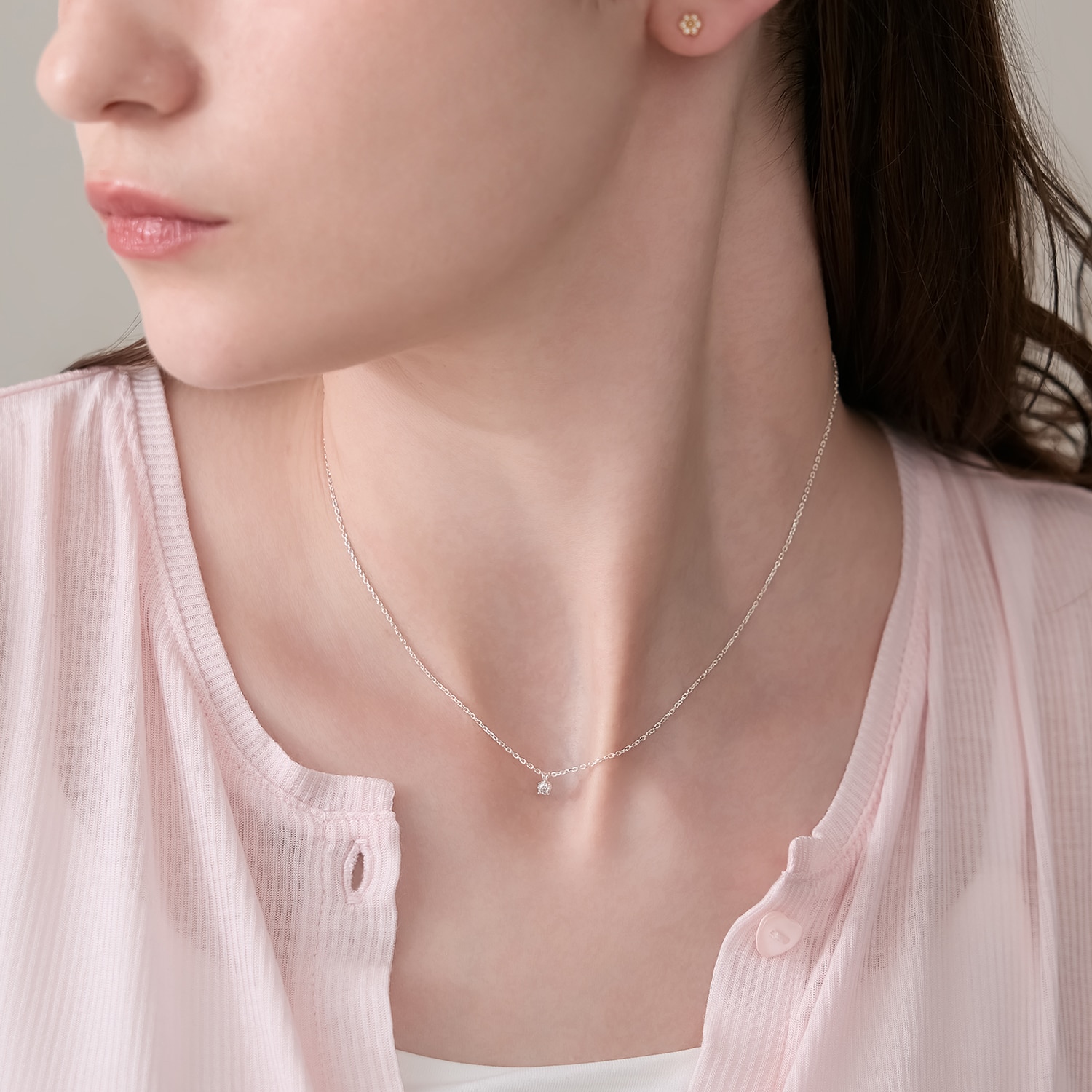 シルバーダイヤモンドネックレス（0.05ct）