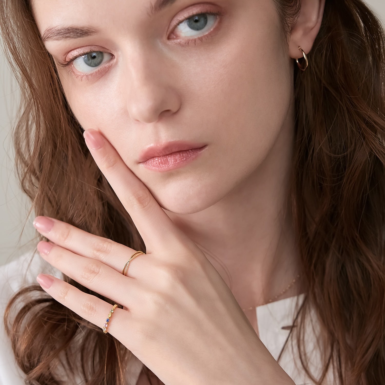 ゴールドサファイアピンキーリング