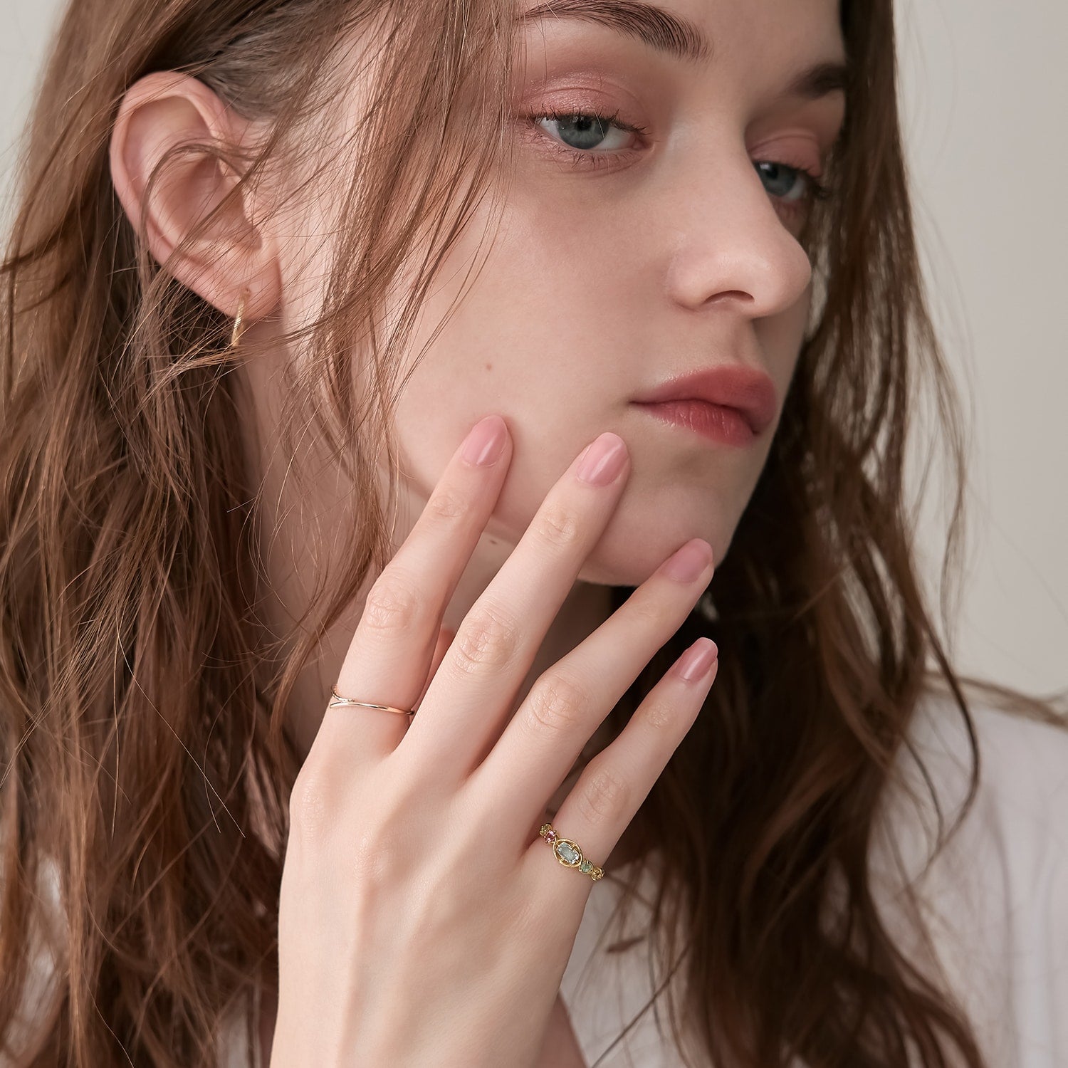 【Limited Edition】ゴールドマルチストーンピンキーリング