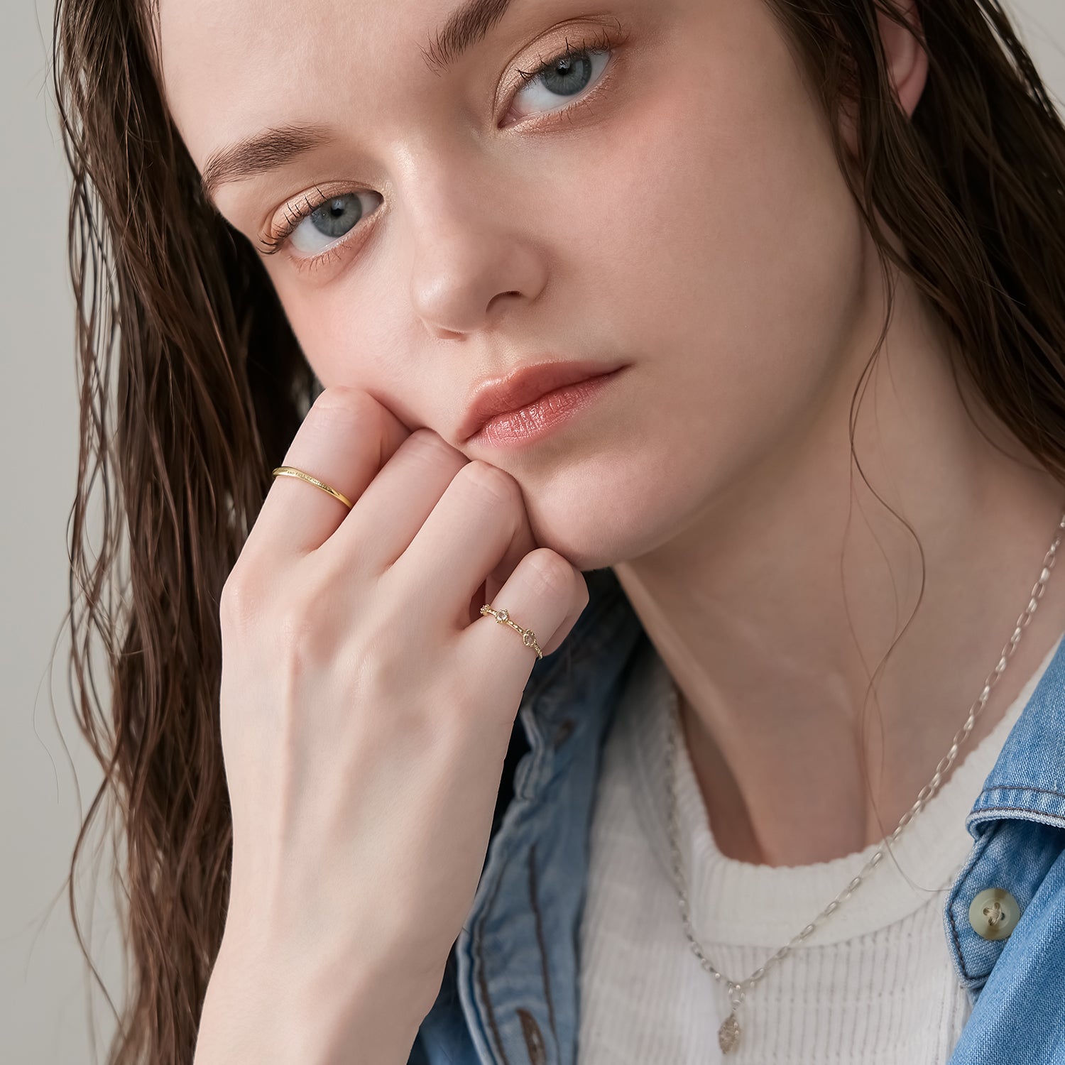 K5マルチストーンピンキーリング