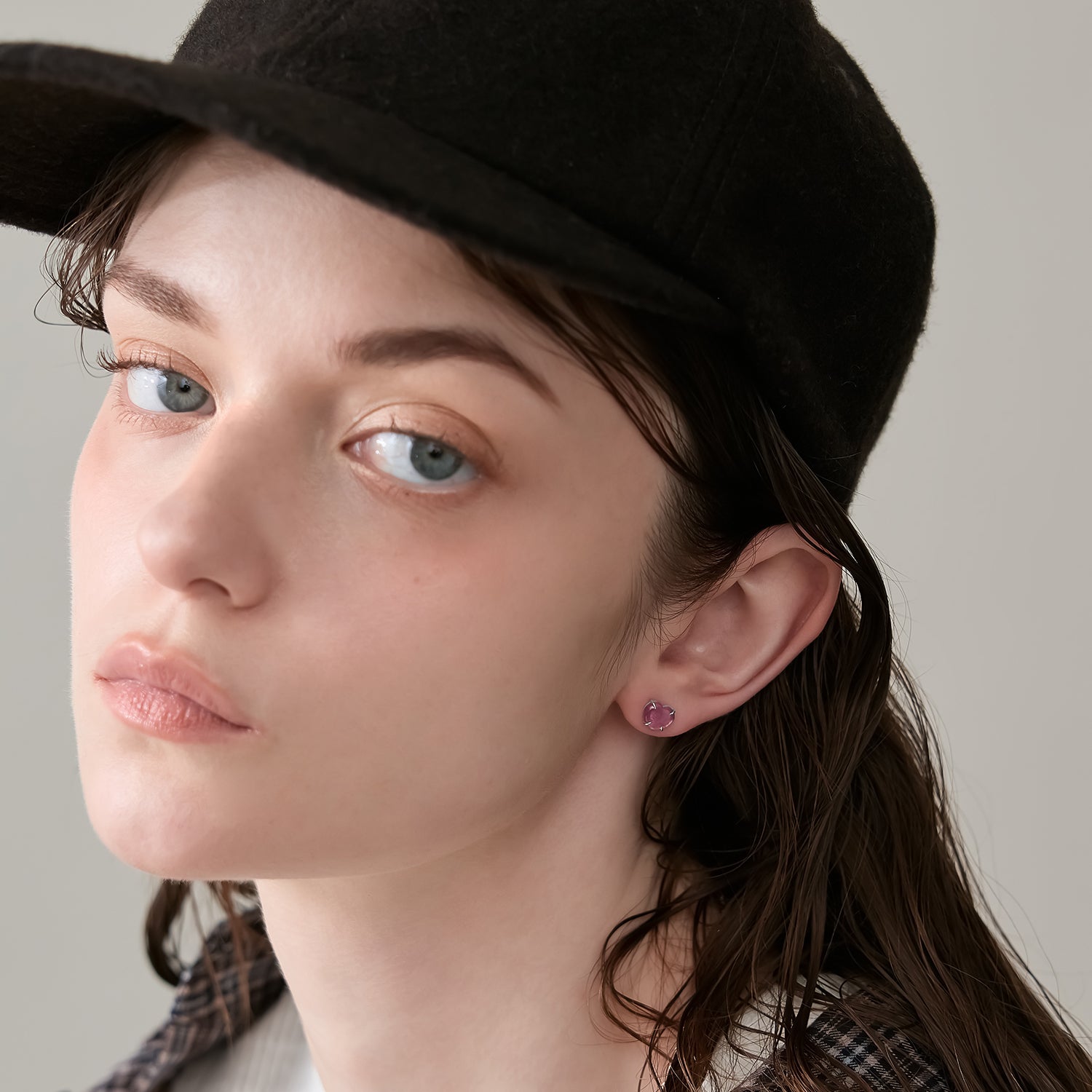 シルバールビーハートピアス（片耳用）