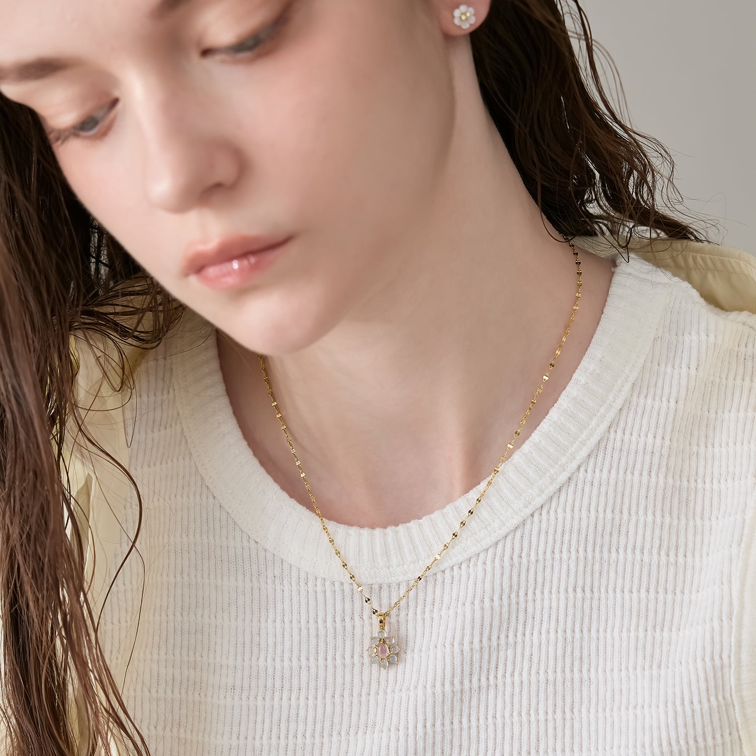 ゴールドアメジスト／アクアマリンチャーム